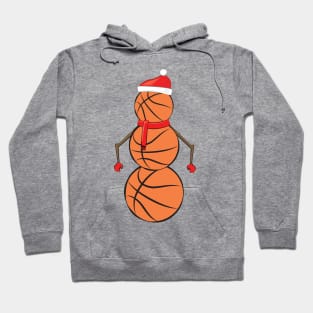 Funny Christmas Basketball Snowman Hoodie